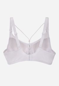 Renee - Biały Biustonosz z Siateczkową Wstawką i Ozdobnymi Paskami przy Dekolcie Sabesa. Kolor: biały #3