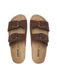 Geox Klapki D Brionia D35LSL00032C6009 Brązowy. Kolor: brązowy. Materiał: skóra, nubuk #4