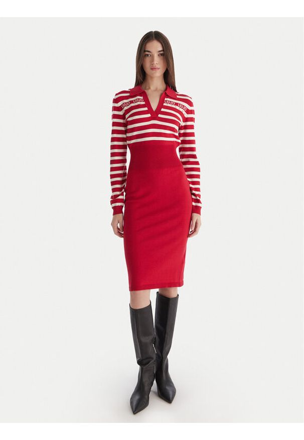 Liu Jo Sukienka dzianinowa TF5215 MS63L Czerwony Regular Fit. Kolor: czerwony. Materiał: syntetyk