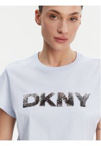 DKNY T-Shirt DP4T1035 Błękitny Regular Fit. Kolor: niebieski. Materiał: bawełna #4