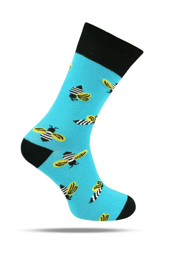 His Story - Skarpetki Bawełniane - Tematyczne - Asymetryczne w Pszczoły. Kolor: wielokolorowy. Materiał: elastan, bawełna, poliamid