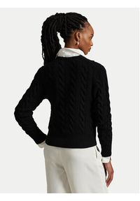Polo Ralph Lauren Kardigan 211972104005 Czarny Slim Fit. Typ kołnierza: polo. Kolor: czarny. Materiał: wełna #2
