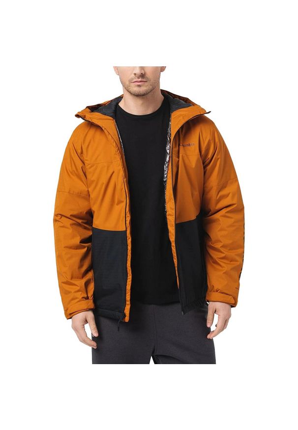 columbia - Kurtka zimowa męska Columbia Point Park Insulated. Kolor: żółty, czarny, wielokolorowy, pomarańczowy. Sezon: zima