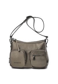 Szara Torebka Hispanitas Stylowa Listonoszka Damska. Kolor: szary. Materiał: skórzane. Styl: elegancki. Rodzaj torebki: na ramię #1