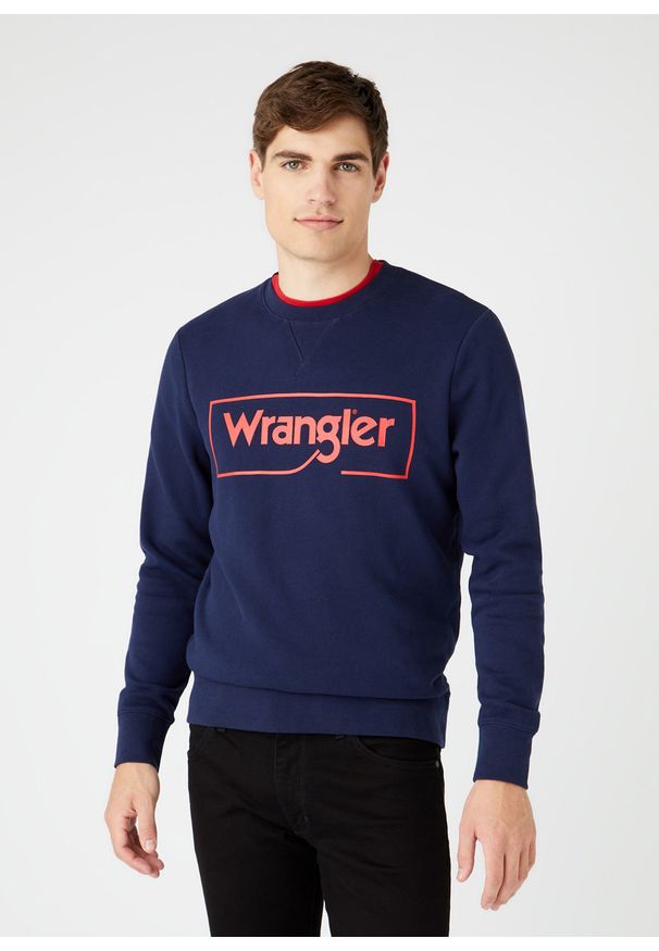 Wrangler - WRANGLER FRAME LOGO SWS MĘSKA BLUZA NAVY W6H1HA114 112146193