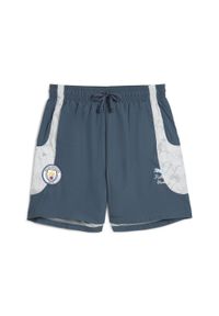 Puma - Męskie szorty podróżne KIDSUPER × MANCHESTER CITY PUMA. Kolor: szary, wielokolorowy, niebieski. Sezon: lato