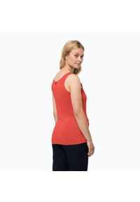 Koszulka trekkingowa damska Jack Wolfskin Pack & Go Tank. Typ kołnierza: polo. Kolor: pomarańczowy #2