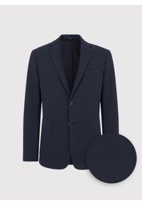Pako Lorente - PAKO LORENTE - Granatowa dzianinowa marynarka męska. Okazja: na co dzień. Kolor: niebieski. Materiał: dzianina. Sezon: wiosna. Styl: casual #8