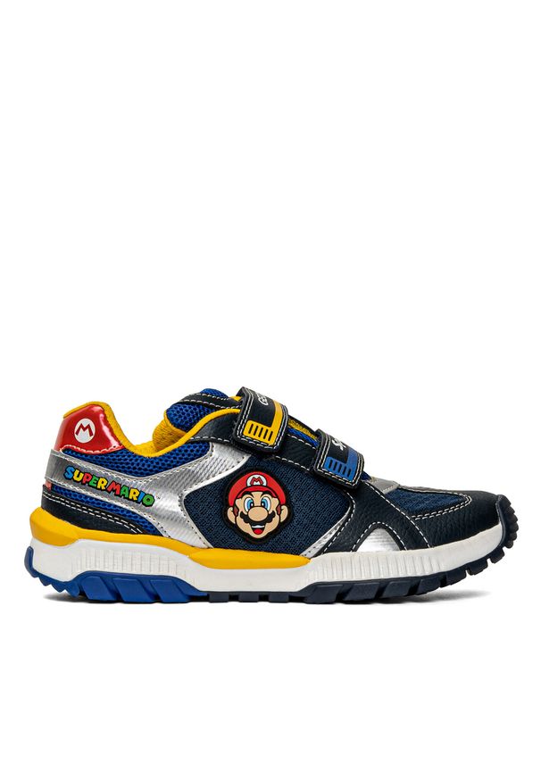 Geox - Sneakersy dziecięce granatowe GEOX J Tuono Super Mario. Kolor: niebieski. Materiał: materiał. Sport: bieganie