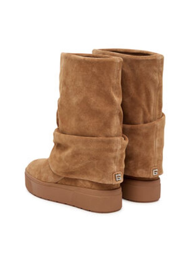 Guess Botki FLFGUI SUE10 Brązowy. Kolor: brązowy. Materiał: zamsz, skóra