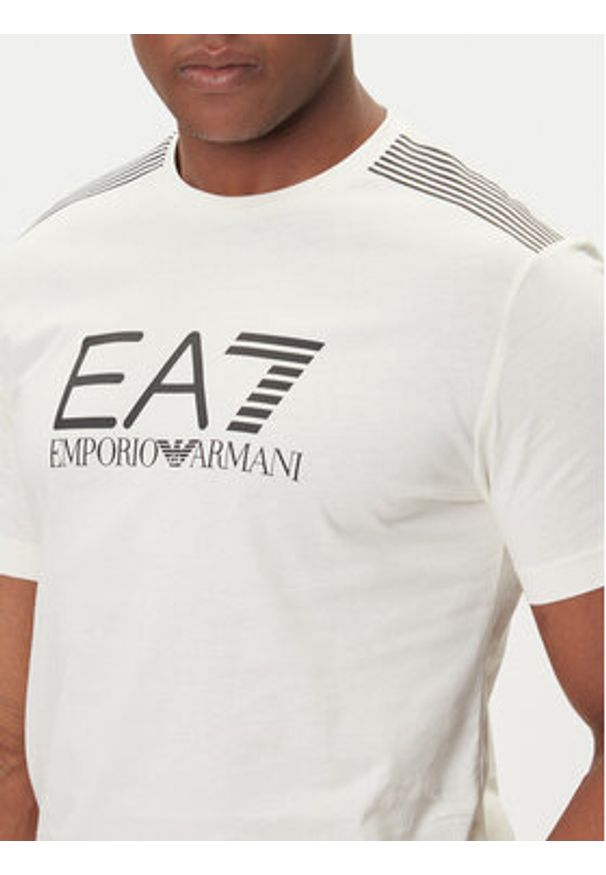 EA7 Emporio Armani T-Shirt 7M000961 AF10375 U1105 Beżowy Regular Fit. Kolor: beżowy. Materiał: bawełna