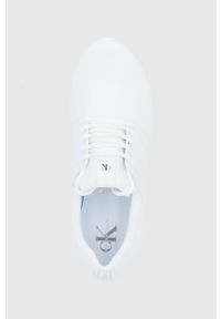 Calvin Klein Jeans buty kolor biały. Nosek buta: okrągły. Zapięcie: sznurówki. Kolor: biały. Materiał: poliester, guma