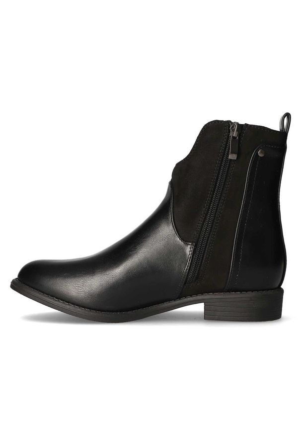 Inna - Botki workery klasyczne czarne. Kolor: czarny. Materiał: skóra. Sezon: jesień, wiosna. Obcas: na obcasie. Styl: klasyczny. Wysokość obcasa: niski