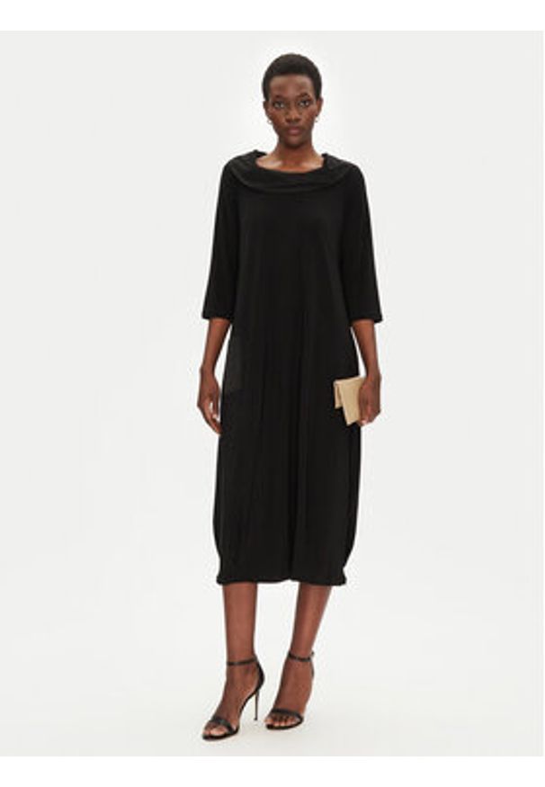 Joseph Ribkoff Sukienka dzianinowa 251198 Czarny Regular Fit. Kolor: czarny. Materiał: syntetyk