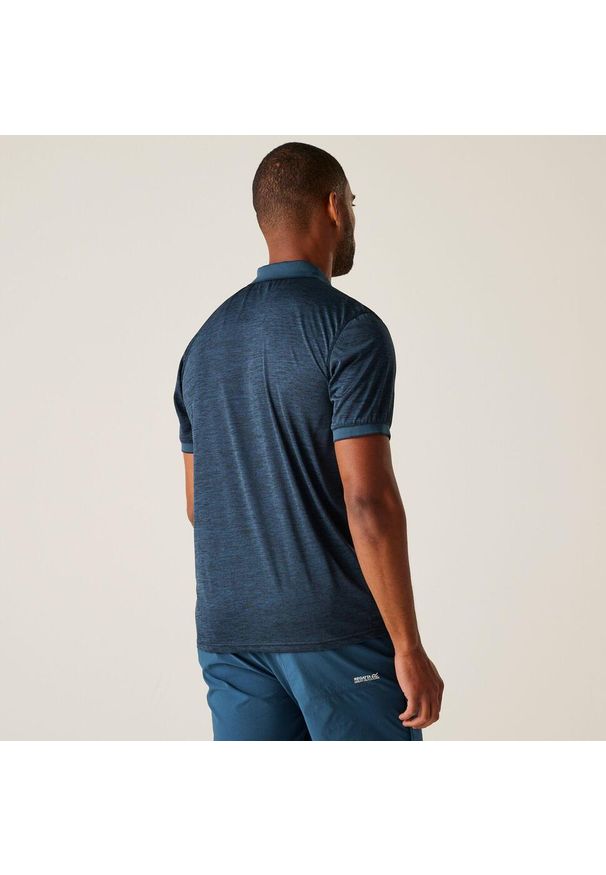 Regatta - Męska koszulka polo Remex. Typ kołnierza: polo. Kolor: niebieski, szary, wielokolorowy. Styl: sportowy