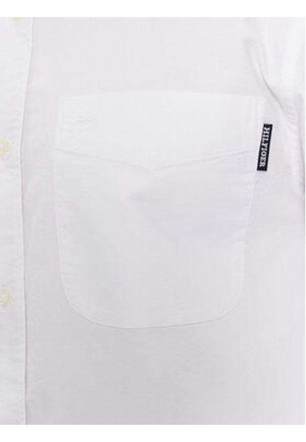 TOMMY HILFIGER - Tommy Hilfiger Koszula Oxford Monotype MW0MW33797 Biały Slim Fit. Kolor: biały. Materiał: bawełna