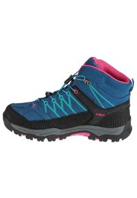 Buty trekkingowe dziewczęce, CMP Rigel Mid Kids. Kolor: niebieski. Materiał: materiał, skóra, syntetyk. Szerokość cholewki: normalna