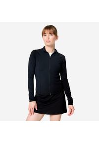 Decathlon - Bluza damska Domyos Gym & Pilates rozpinana. Kolor: czarny. Materiał: materiał, poliamid, elastan. Sport: joga i pilates