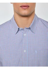 Big-Star - Koszula męska w drobną kratę niebieska Gubinertos 401. Okazja: na co dzień. Kolor: niebieski. Materiał: tkanina, bawełna. Wzór: haft, kratka. Styl: casual, elegancki, klasyczny #6