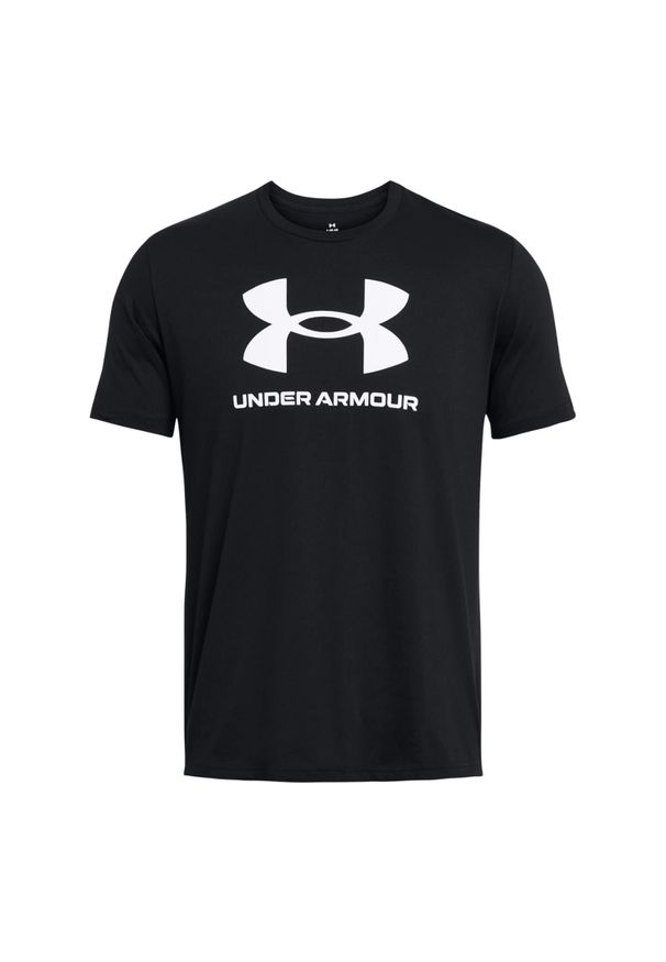 Under Armour - T-shirt Męski Logo 1382911 432. Kolor: czarny. Sport: turystyka piesza