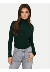 only - ONLY Golf Karol 15165075 Zielony Slim Fit. Typ kołnierza: golf. Kolor: zielony. Materiał: wiskoza #6