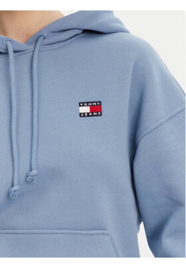 Tommy Jeans Bluza Badge DW0DW19414 Niebieski Boxy Fit. Kolor: niebieski. Materiał: bawełna