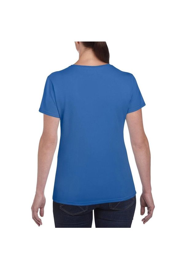 GILDAN - Damska Koszulka T-shirt Krótki Rękaw Top. Kolor: niebieski. Długość rękawa: krótki rękaw. Długość: krótkie