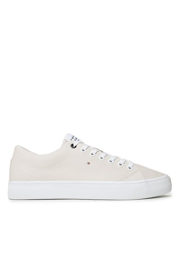 TOMMY HILFIGER - Tommy Hilfiger Tenisówki Th Hi Vulc Core Low Canvas FM0FM04686 Beżowy. Kolor: beżowy. Materiał: materiał