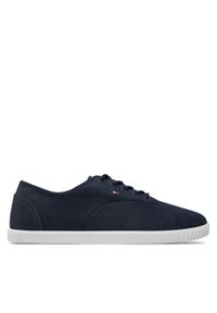 TOMMY HILFIGER - Tommy Hilfiger Tenisówki Canvas Lace Up Sneaker FW0FW07805 Granatowy. Kolor: niebieski #1