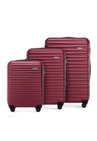 Wittchen - Zestaw walizek z ABS-u z żebrowaniem bordowy. Kolor: czerwony. Materiał: guma