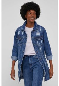 Answear Lab kurtka jeansowa damska przejściowa. Kolor: niebieski. Materiał: jeans. Styl: wakacyjny