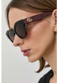 Gucci okulary przeciwsłoneczne damskie kolor bordowy. Kolor: czerwony #1