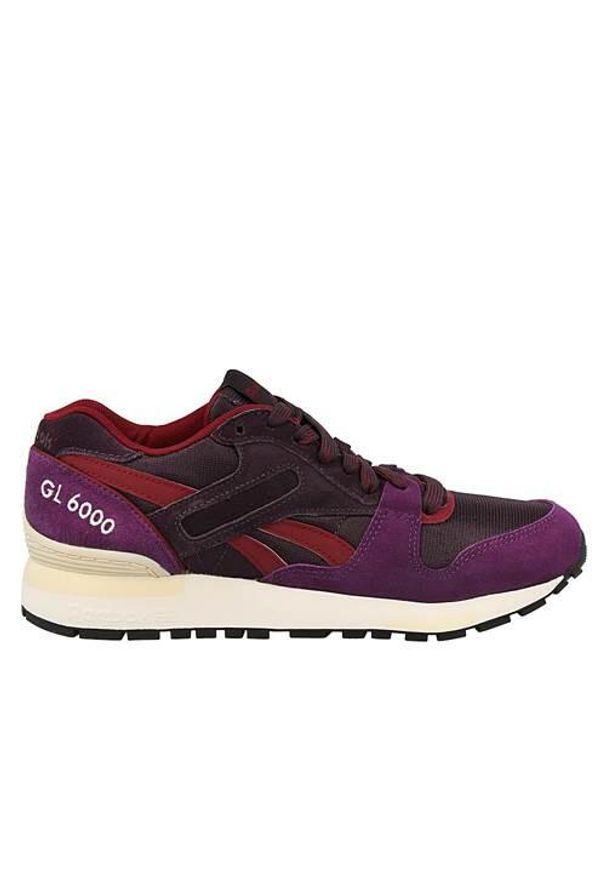Buty do chodzenia damskie Reebok GL 6000 WW. Zapięcie: sznurówki. Kolor: fioletowy, wielokolorowy. Materiał: materiał, skóra, tkanina, syntetyk. Szerokość cholewki: normalna. Sport: turystyka piesza
