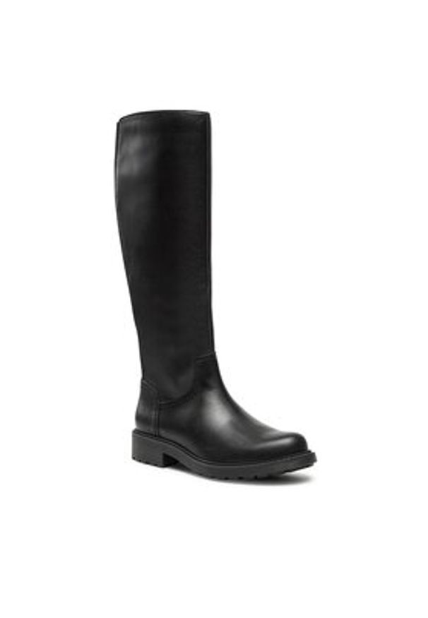 Clarks Kozaki Orinoco2 Rise 261747894 Czarny. Kolor: czarny. Materiał: skóra