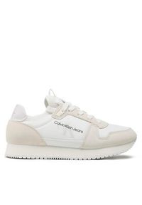 Calvin Klein Jeans Sneakersy Runner Sock Laceup Ny-Lth W YW0YW00840 Biały. Kolor: biały. Materiał: materiał #5