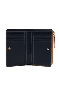 TOMMY HILFIGER - Tommy Hilfiger Duży Portfel Damski Th Monoplay Leather Med 7 Wallet AW0AW17417 Brązowy. Kolor: brązowy. Materiał: skóra #3