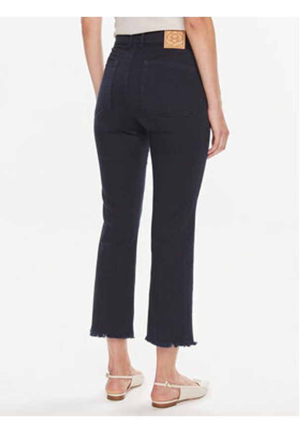 Marella Spodnie materiałowe Olpe 2331310334 Granatowy Cropp Flare Fit. Kolor: niebieski. Materiał: bawełna