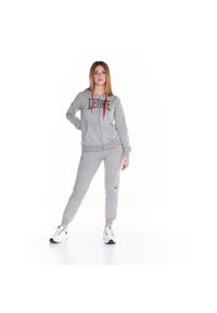 LEONE 1947 APPAREL - Damski dres z kapturem, uniwersytecki. Kolor: szary. Materiał: dresówka. Sport: fitness