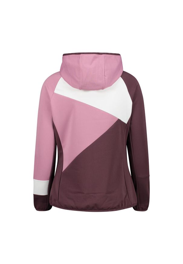 Kurtka hybrydowa damska CMP. Typ kołnierza: kaptur. Kolor: wielokolorowy, biały, różowy. Materiał: softshell. Sport: turystyka piesza