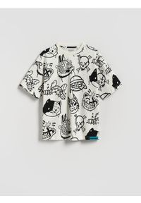 Reserved - T-shirt z nadrukiem Fortnite - biały. Kolor: biały. Materiał: dzianina, bawełna. Wzór: nadruk #1