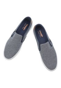 Szare Tenisówki Wrangler Wsuwane Obuwie Męskie. Okazja: na co dzień, na spacer. Zapięcie: bez zapięcia. Kolor: szary. Materiał: jeans, denim, materiał. Szerokość cholewki: normalna. Styl: casual #7