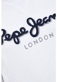 Pepe Jeans bluza bawełniana męska kolor biały z aplikacją. Kolor: biały. Materiał: bawełna. Wzór: aplikacja #2