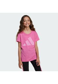 Adidas - Koszulka Essentials Kids. Kolor: różowy, wielokolorowy, biały. Materiał: materiał