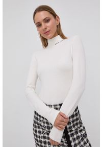Miss Sixty Sweter damski kolor biały z półgolfem. Okazja: na co dzień. Kolor: biały. Materiał: dzianina. Długość rękawa: długi rękaw. Długość: długie. Styl: casual #1