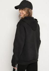 Born2be - Czarna Rozpinana Bluza z Bawełną i Kapturem Typu Oversize Diosa. Okazja: na co dzień. Kolor: czarny. Materiał: bawełna. Sezon: wiosna, jesień. Styl: casual, klasyczny #6