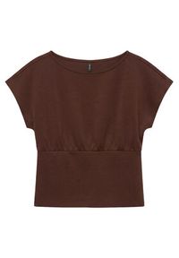 Vero Moda Bluzka Smilla 10355466 Brązowy ciemny Regular Fit. Kolor: brązowy. Materiał: syntetyk #4