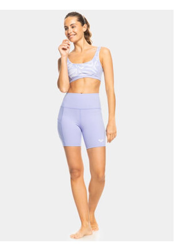 Roxy Legginsy Heart Biker Ndst ERJNS03435 Niebieski Slim Fit. Kolor: niebieski. Materiał: syntetyk