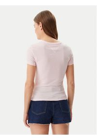 Tommy Jeans T-Shirt Essential DW0DW20316 Różowy Slim Fit. Kolor: różowy. Materiał: wiskoza, bawełna #4