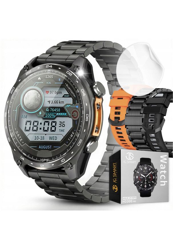 JG Smart - Smartwatch Zegarek Męski GPS 4GB MAPY AMOLED CIŚNIENIE MENU PL WODOODPORNY. Rodzaj zegarka: smartwatch