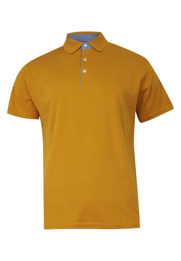 Expoman - Koszulka POLO, Musztardowa Casualowa, Męska, Krótki Rękaw, Jednokolorowa, T-shirt. Okazja: na co dzień. Typ kołnierza: polo. Kolor: złoty, żółty, wielokolorowy. Materiał: bawełna. Długość rękawa: krótki rękaw. Długość: krótkie. Styl: casual